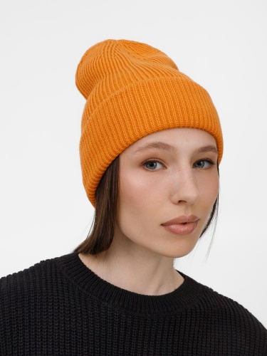 Шапка Nobilis Mono, оранжевая (абрикос) фото 3 Шапка Nobilis Mono, оранжевая (абрикос) фото 3
