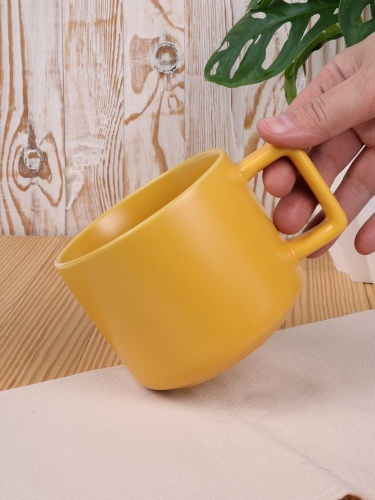 Чашка Jumbo, ver.2, матовая, желтая фото 3