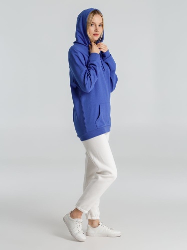 Толстовка с капюшоном унисекс Hoodie, ярко-синий меланж фото 10