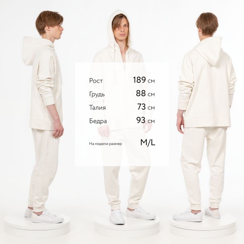 Толстовка унисекс H3, молочно-белая фото 3