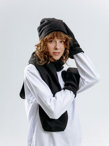 Шапка Fleecy, черная фото 4