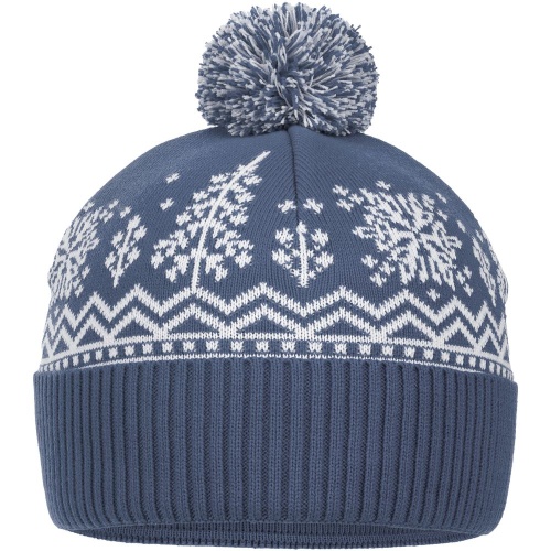 Шапка Elnik, серая с молочно-белым фото 3 Шапка Elnik, серая с молочно-белым фото 3