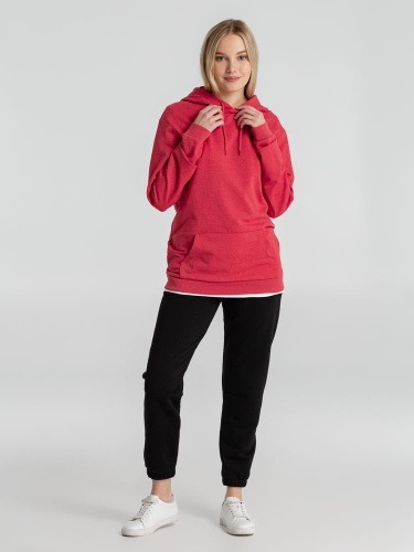 Толстовка с капюшоном унисекс Hoodie, красный меланж фото 15