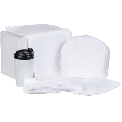 Набор Fleecy с термостаканом белый Набор Fleecy с термостаканом белый