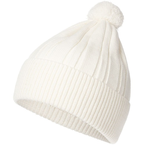 Шапка Knit Beat, белая (молочная) фото 2 Шапка Knit Beat, белая (молочная) фото 2