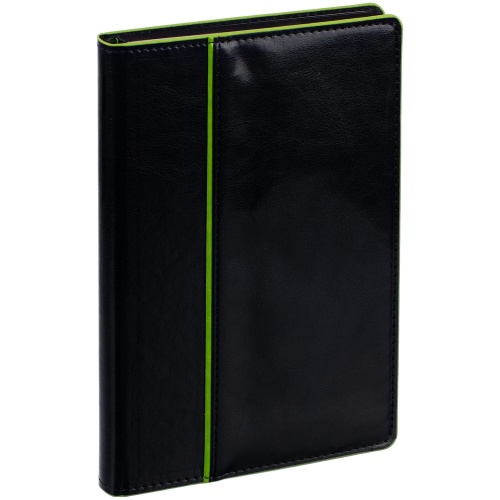 Ежедневник Alanis, недатированный, черный с зеленым фото 2 Ежедневник Alanis, недатированный, черный с зеленым фото 2