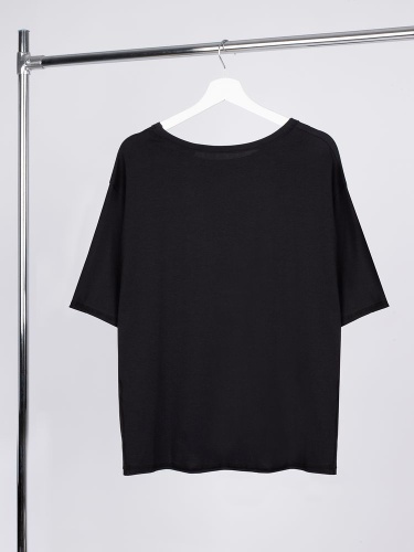 Футболка оверсайз унисекс Vozduh, черная фото 2