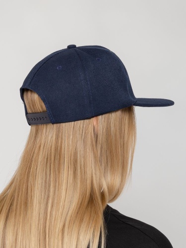 Бейсболка Snapback с прямым козырьком, темно-синяя фото 7