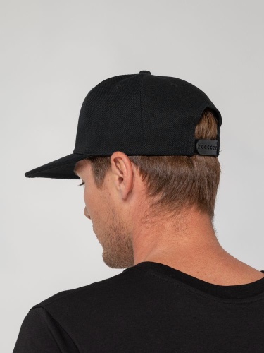 Бейсболка Snapback с прямым козырьком, черная фото 6