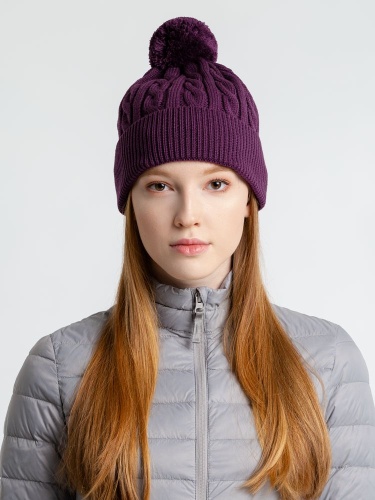 Шапка Heat Trick, баклажановая фото 6