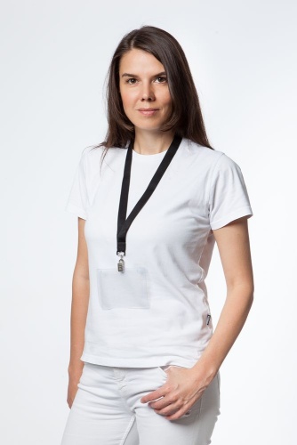 Лента для бейджа Neckband, черная фото 5