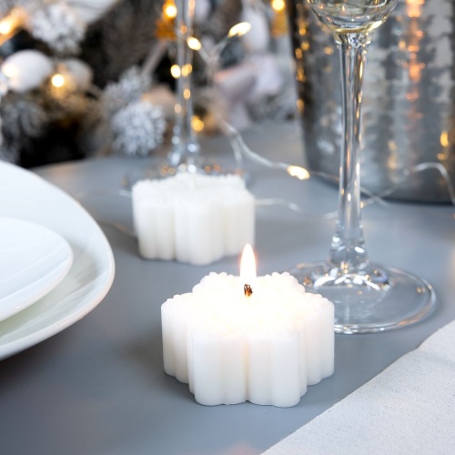 Свеча Snowlight 1, белая, 6 см фото 2