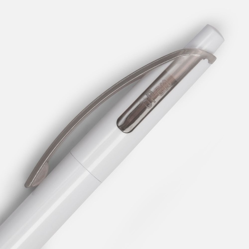 Ручка шариковая Bento, белая с серым фото 5
