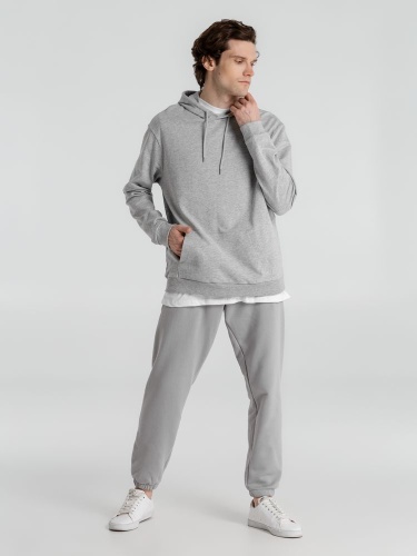 Толстовка с капюшоном унисекс Hoodie, серый меланж фото 10