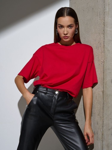 Футболка Oversize Premium, красная фото 2