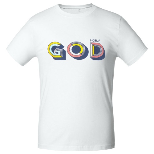 Футболка мужская «Новый GOD», белая фото 3