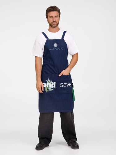 Фартук джинсовый E2, синий фото 6