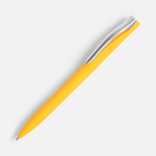 Ручка шариковая Pin Soft Touch, желтая фото 2