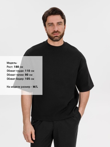 Футболка оверсайз Big Boss, черная фото 3