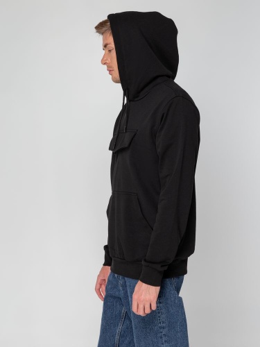 Худи унисекс с карманом на груди Chest Pocket, черное фото 15