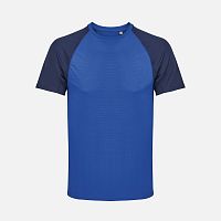 Футболка спортивная унисекс Vortex, темно-синяя с ярко-синим
