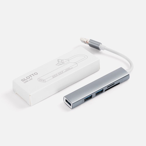 USB-хаб Slotto, серый фото 7