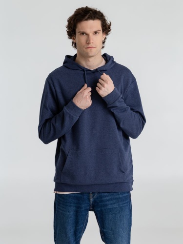 Толстовка с капюшоном унисекс Hoodie, синий меланж фото 12