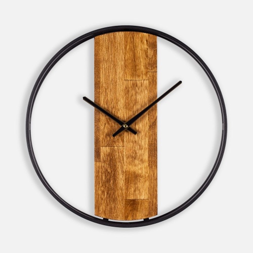 Часы Woodix, черные с коричневым Часы Woodix, черные с коричневым