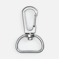 Застежка-карабин Snap hook, M, серебристая (хром)
