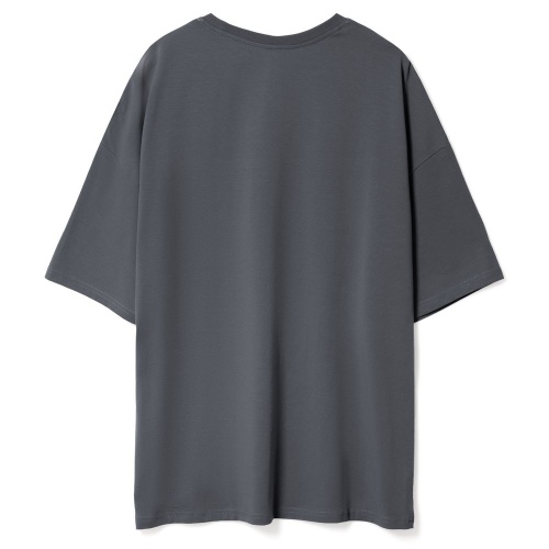 Футболка унисекс оверсайз Crosstown, темно-серая фото 2 Футболка унисекс оверсайз Crosstown, темно-серая фото 2