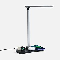 Настольная лампа с беспроводной зарядкой Power Light, черная