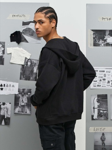 Толстовка унисекс на молнии Jelo, черная фото 6