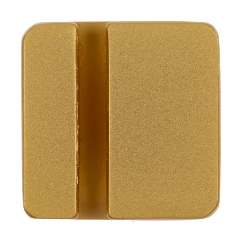 Квадратный шильдик на резинку Epoxi, матовый золотистый фото 2