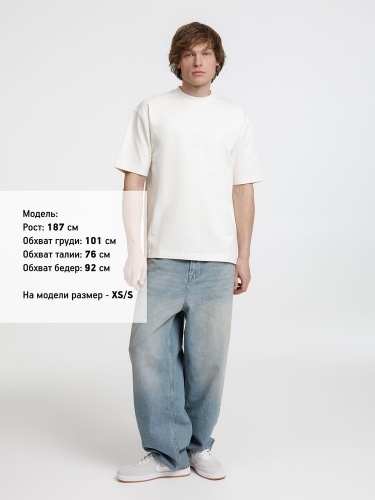 Футболка оверсайз унисекс Sideline, молочно-белая фото 3