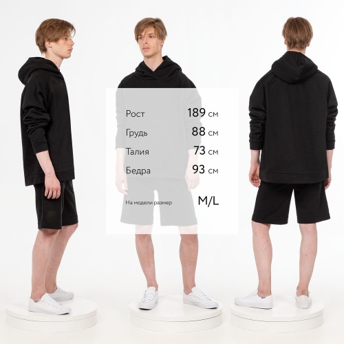 Худи унисекс H1, черное фото 3 Худи унисекс H1, черное фото 3