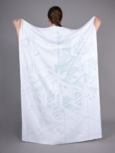 Плед Winterflake, бело-голубой с люрексом фото 2 Плед Winterflake, бело-голубой с люрексом фото 2