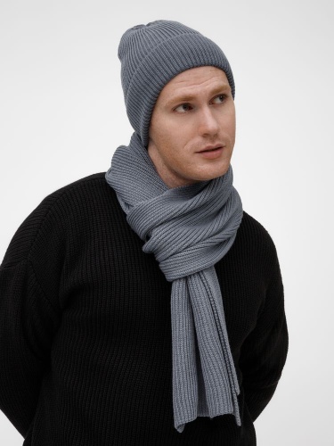 Шарф Nobilis Mono, серый (стальной) фото 4 Шарф Nobilis Mono, серый (стальной) фото 4