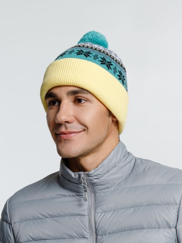 Шапка Mirakler, зеленая с желтым фото 3
