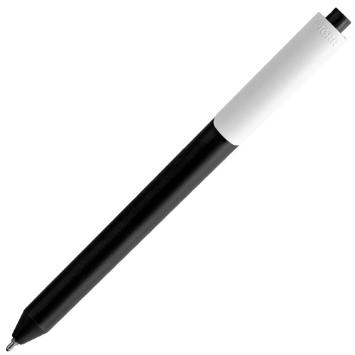 Ручка шариковая Pigra P03 Mat, черная с белым фото 3