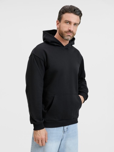 Худи унисекс оверсайз Songo, черное фото 4 Худи унисекс оверсайз Songo, черное фото 4