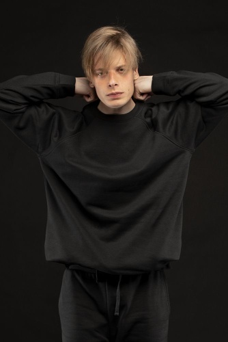 Свитшот унисекс S1, черный фото 2