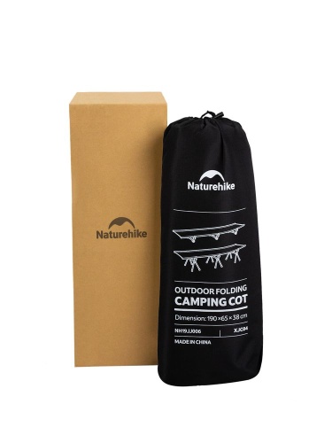 Раскладушка туристическая XJC04, черная фото 4