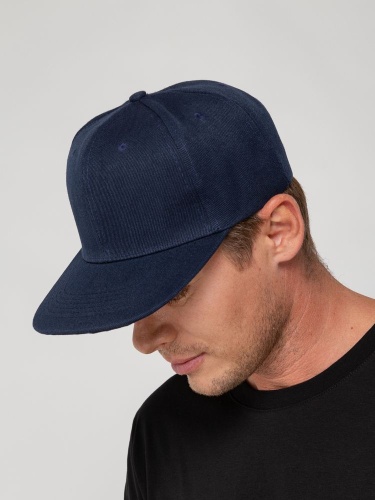 Бейсболка Snapback с прямым козырьком, темно-синяя фото 9