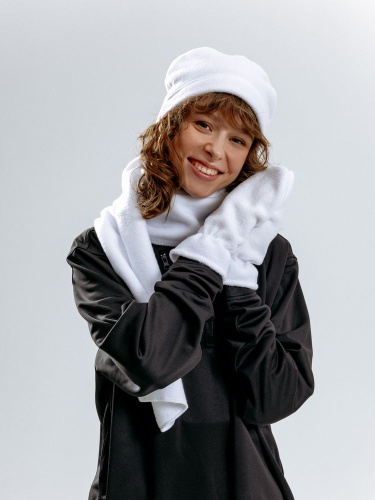 Шарф Fleecy, белый фото 3