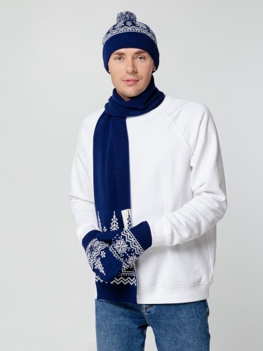 Шапка Elnik, синяя с молочно-белым фото 3