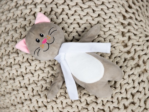 Мягкая игрушка Beastie Toys, котик с белым шарфом фото 5