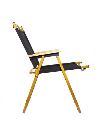 Стул MW02 складной, черный, светлое дерево фото 2