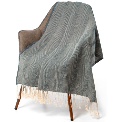 Плед «Сенеж», серо-синий фото 2