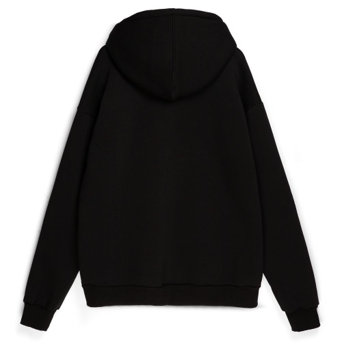 Толстовка унисекс оверсайз Zippy, черная фото 2 Толстовка унисекс оверсайз Zippy, черная фото 2