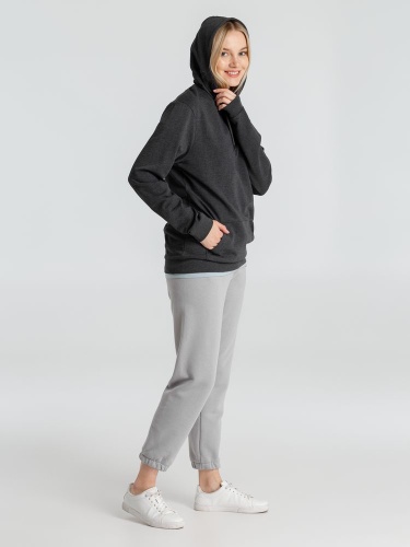 Толстовка с капюшоном унисекс Hoodie, серый меланж (антрацит) фото 17